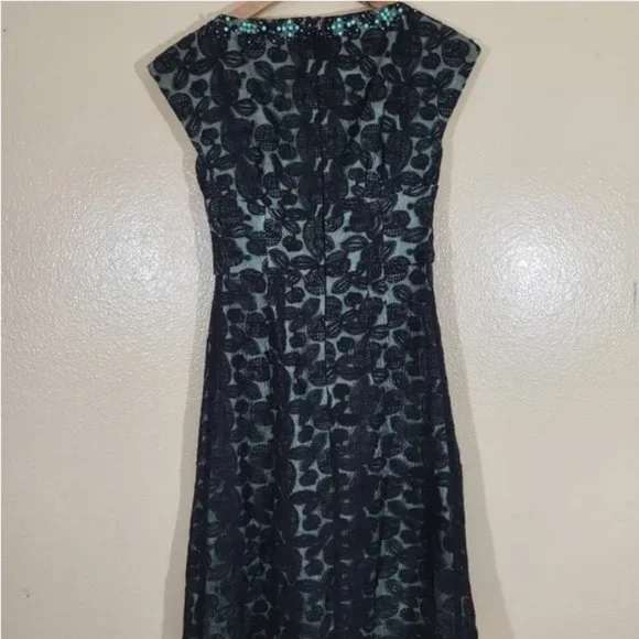 Nanette Lepore Lace Turquoise Beading Sheath Dress - Picture 9 of 9